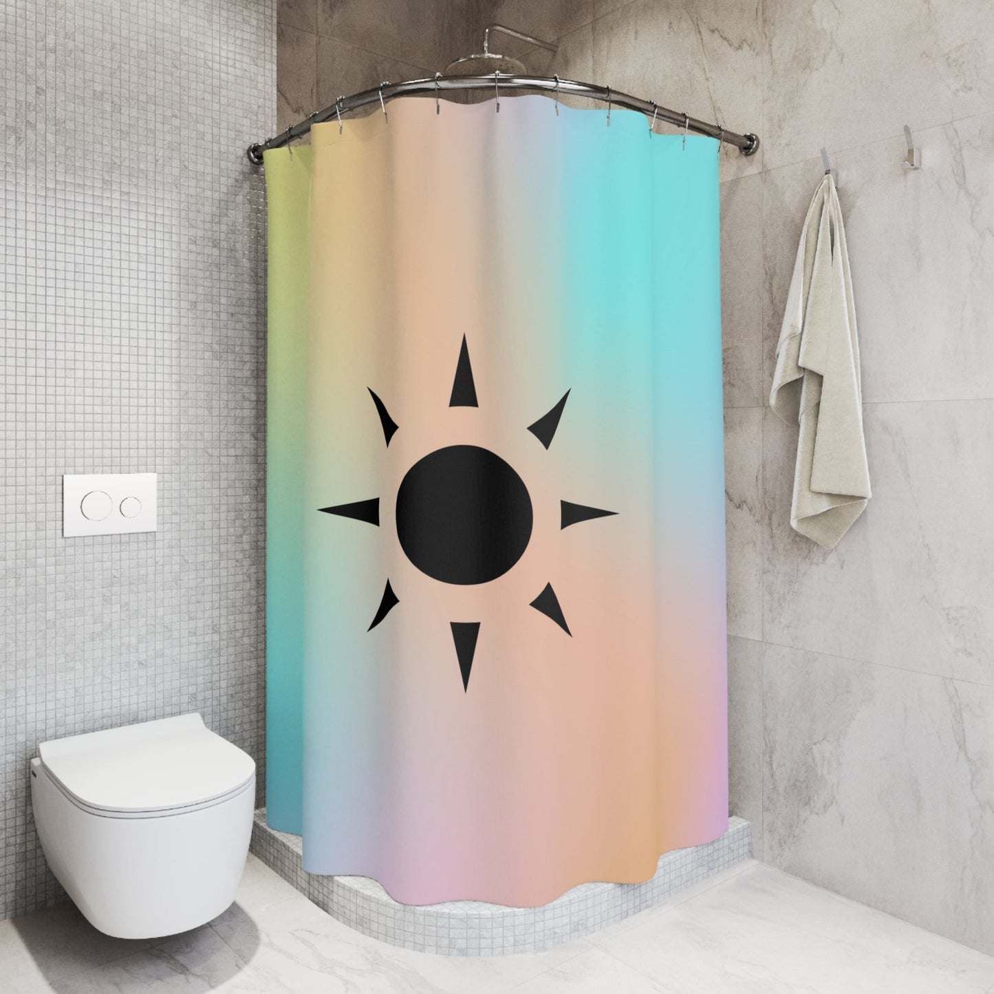 Selfcare on Sundays Logo Polyester Shower Curtain - Selfcare on Sundays