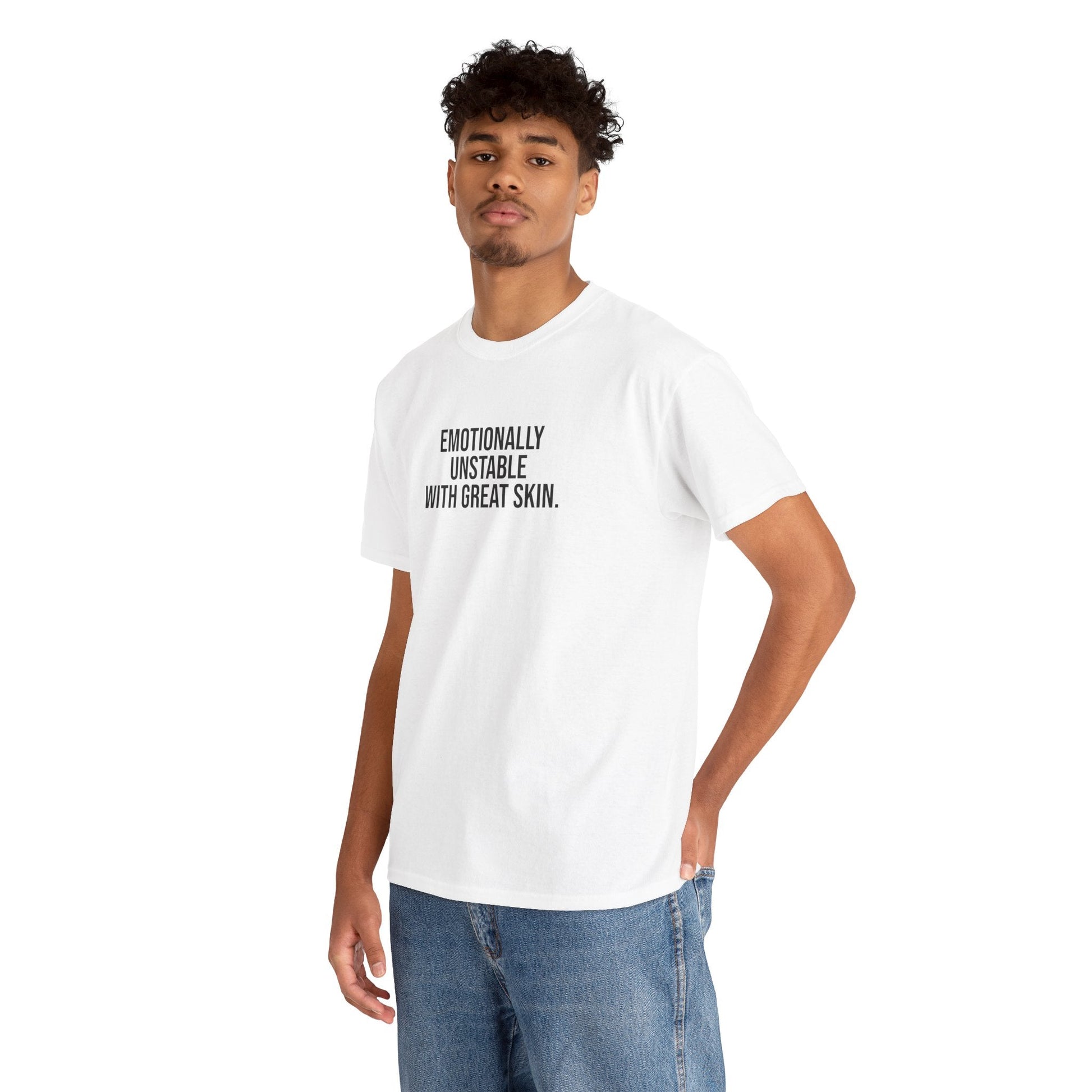 Emotionally Unstable with Great Skin Unisex Cotton Tee - Selfcare on Sundays